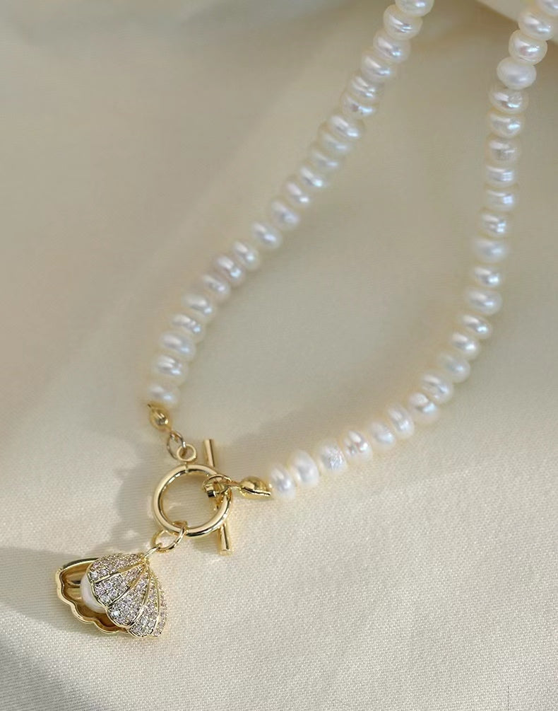 Genuine Freshwater Pearl Shell Necklace