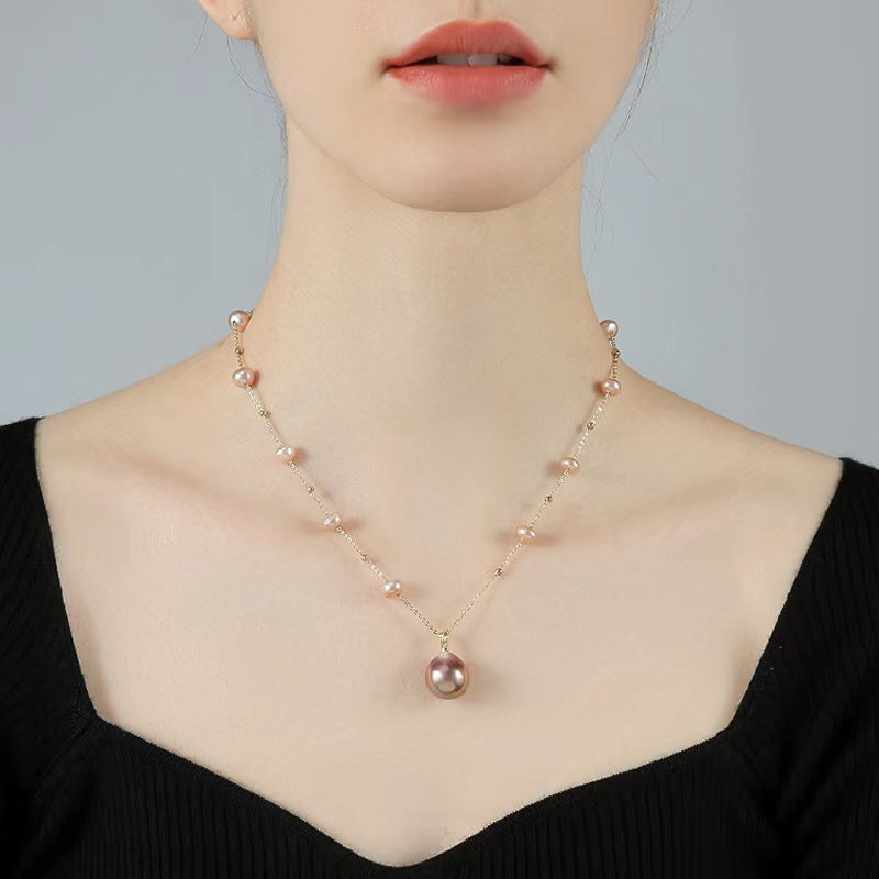 Genuine Freshwater Pearl Color Candy Necklace