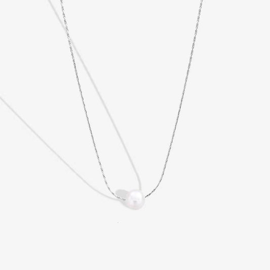 Genuine Freshwater Pearl Solid S925 Silver Planet Necklace