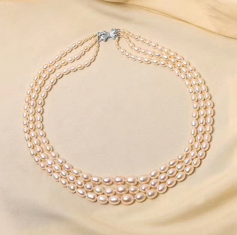 Genuine Freshwater Baroque Pearl Trinity Necklace