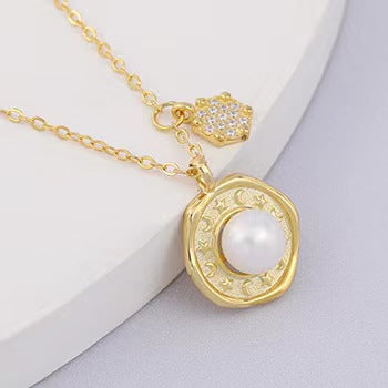 Genuine Baroque Pearl Solid S925 Silver Sun Radiance Necklace